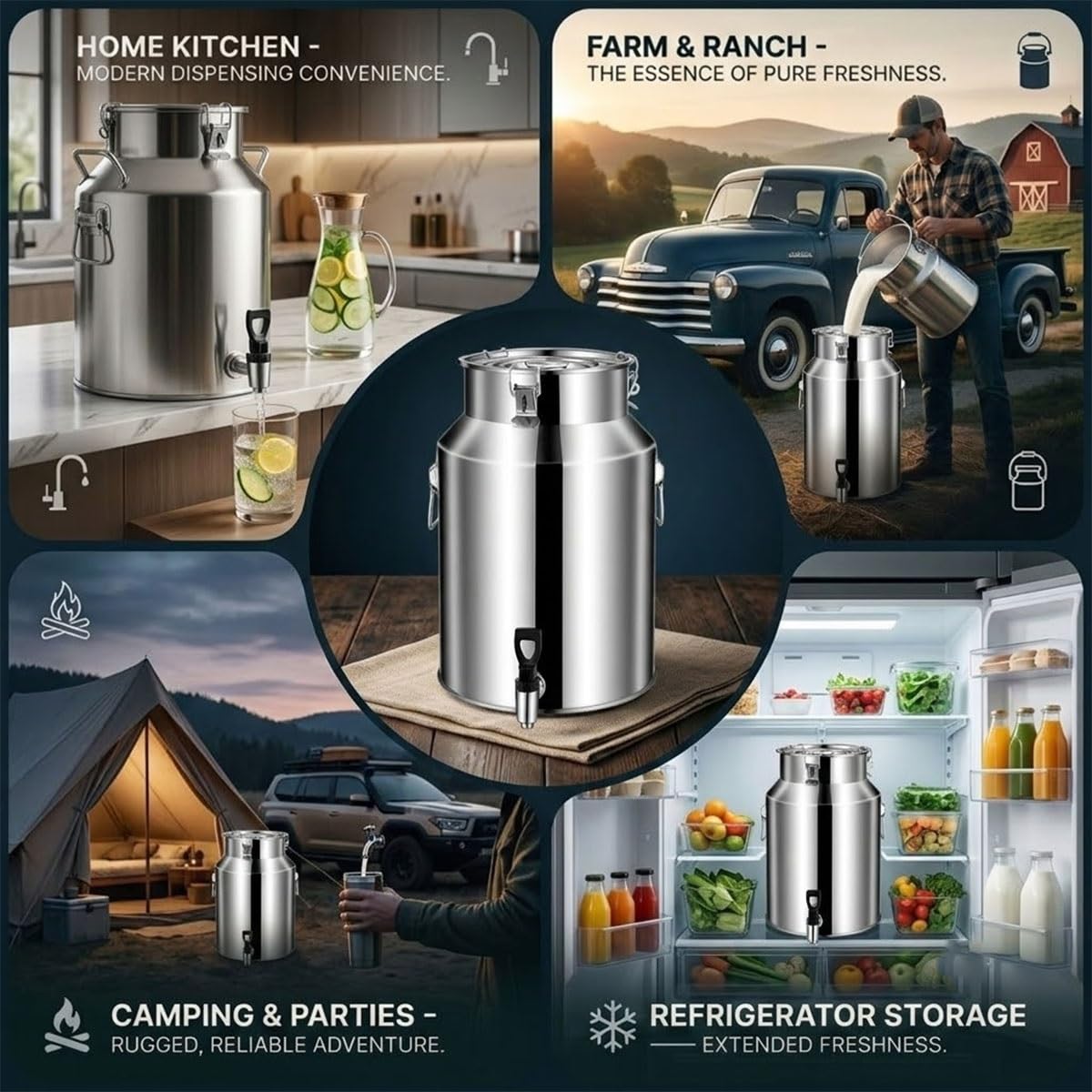 Stainless Steel Beverage Dispenser with Faucet H557984