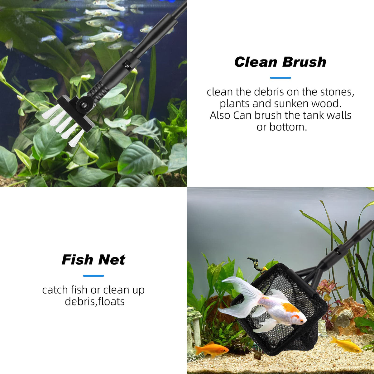 Small Fish Tank Cleaner Aquarium Cleaning Tools Kit J4088