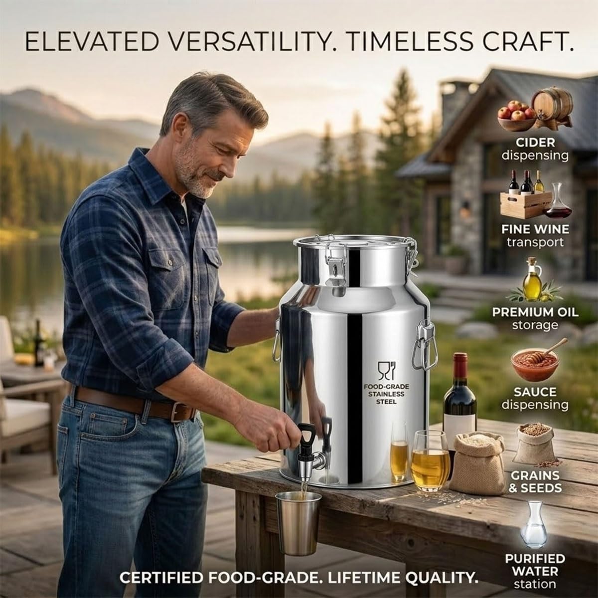 Stainless Steel Beverage Dispenser with Faucet H557984