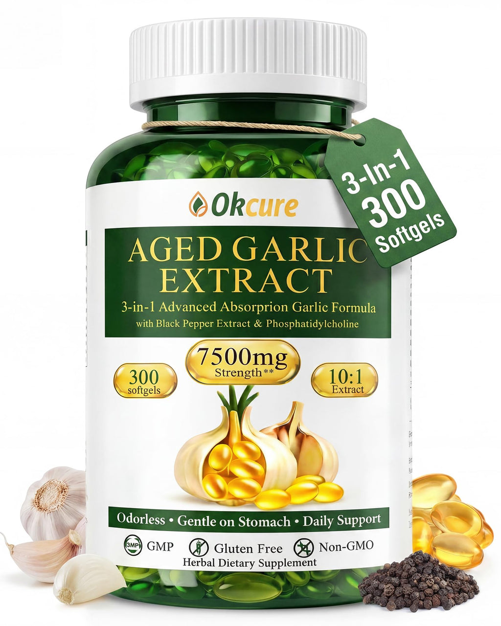 Odorless Garlic Supplement 300 Softgels T235