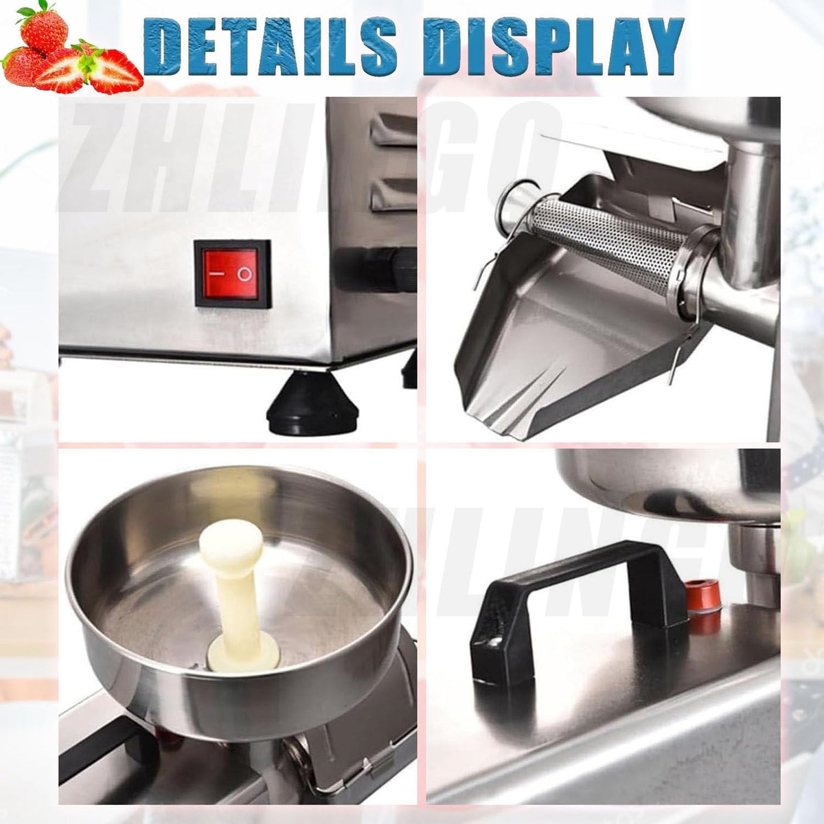 450W Stainless Steel Electric Tomato Strainer W6329