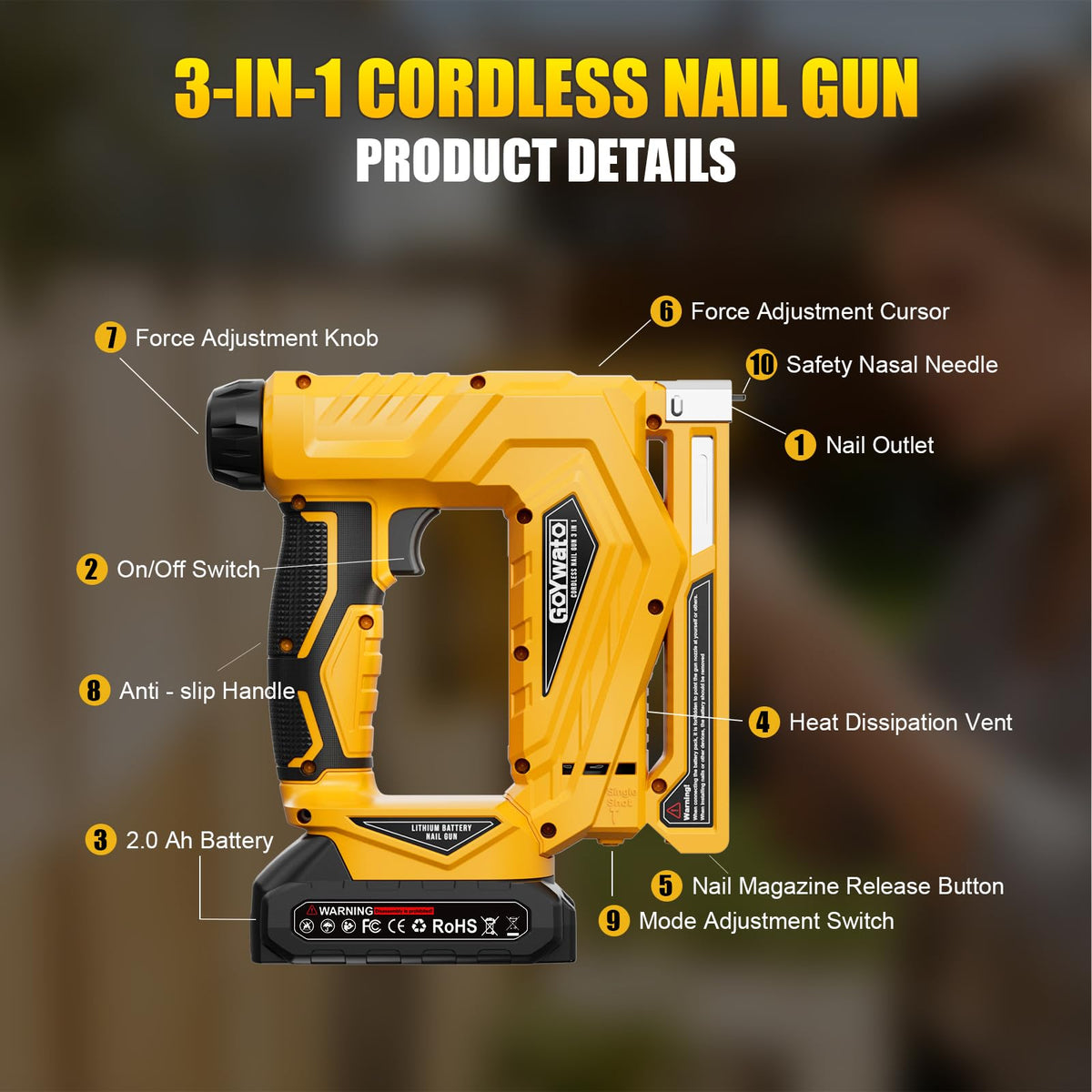 21V Cordless Staple Gun D702053