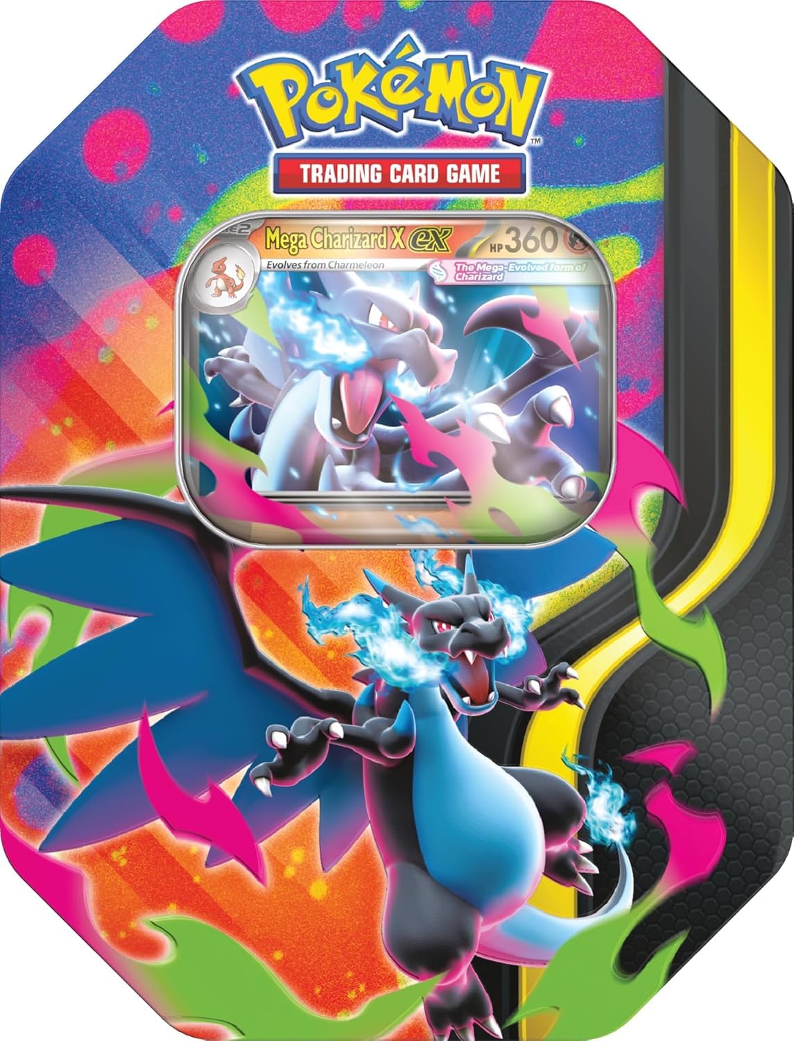 Pokémon TCG Mega Charizard ex Promo Card and Tin with 4 Packs B7928