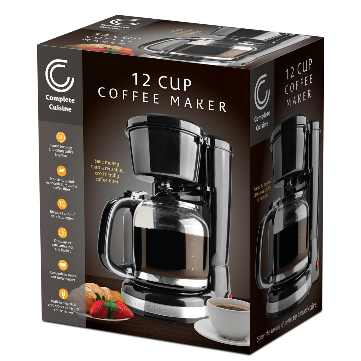 12-Cup Stainless-Steel Coffee Maker with Glass Carafe R70989