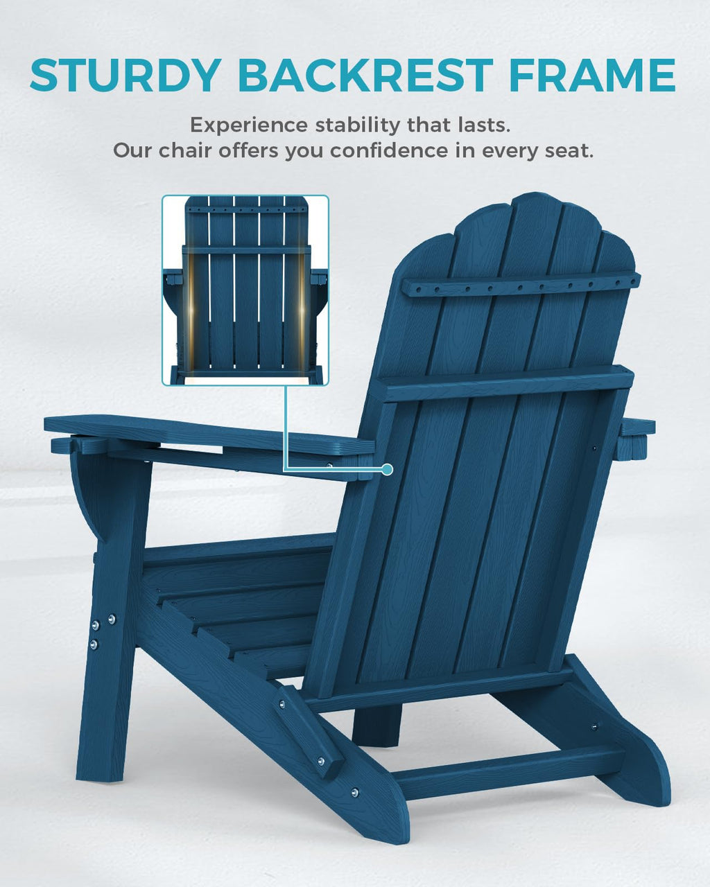 Folding Adirondack Chairs Set of 4 with 2 Cup Holders D590