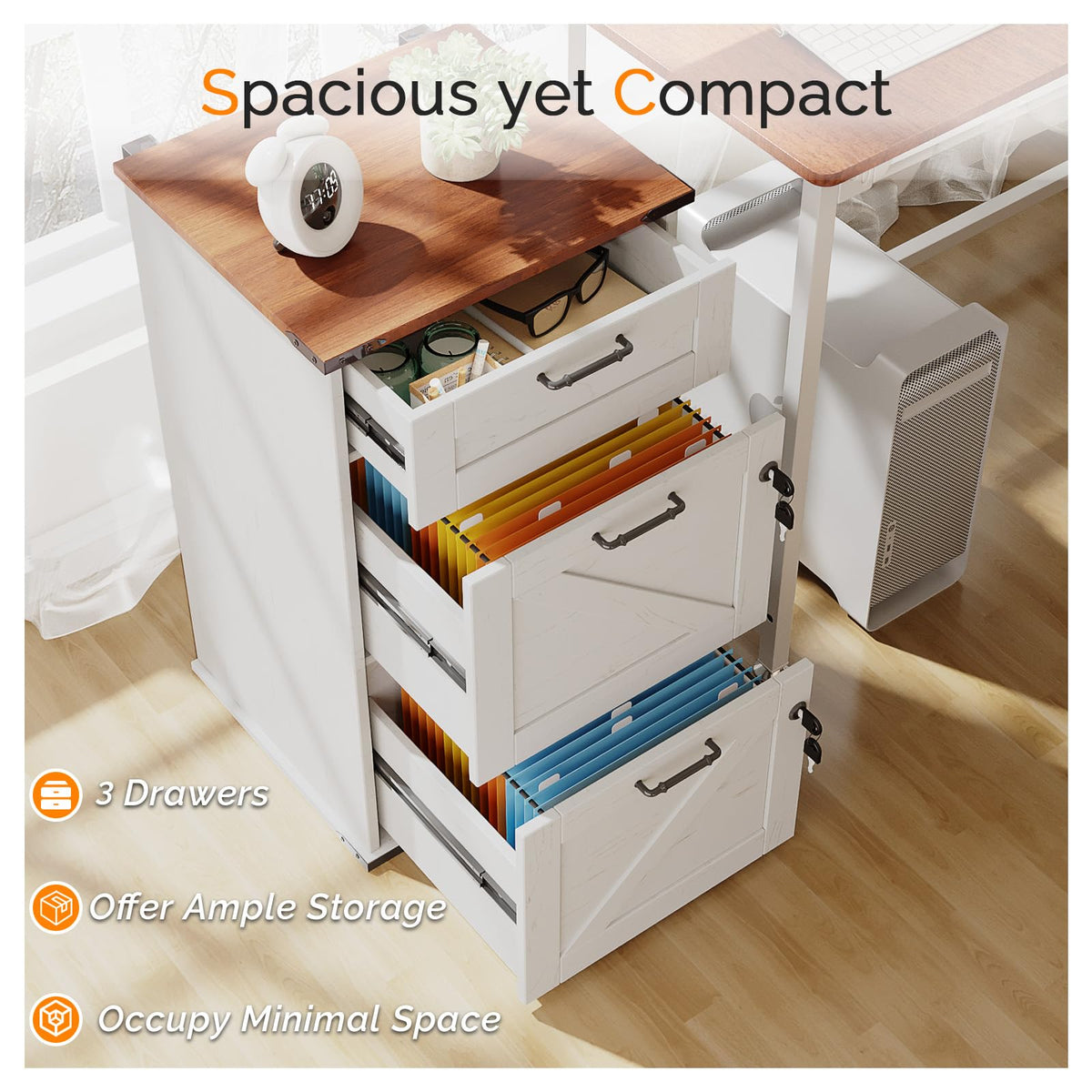 3 Drawer File Cabinet with Lock Q6981