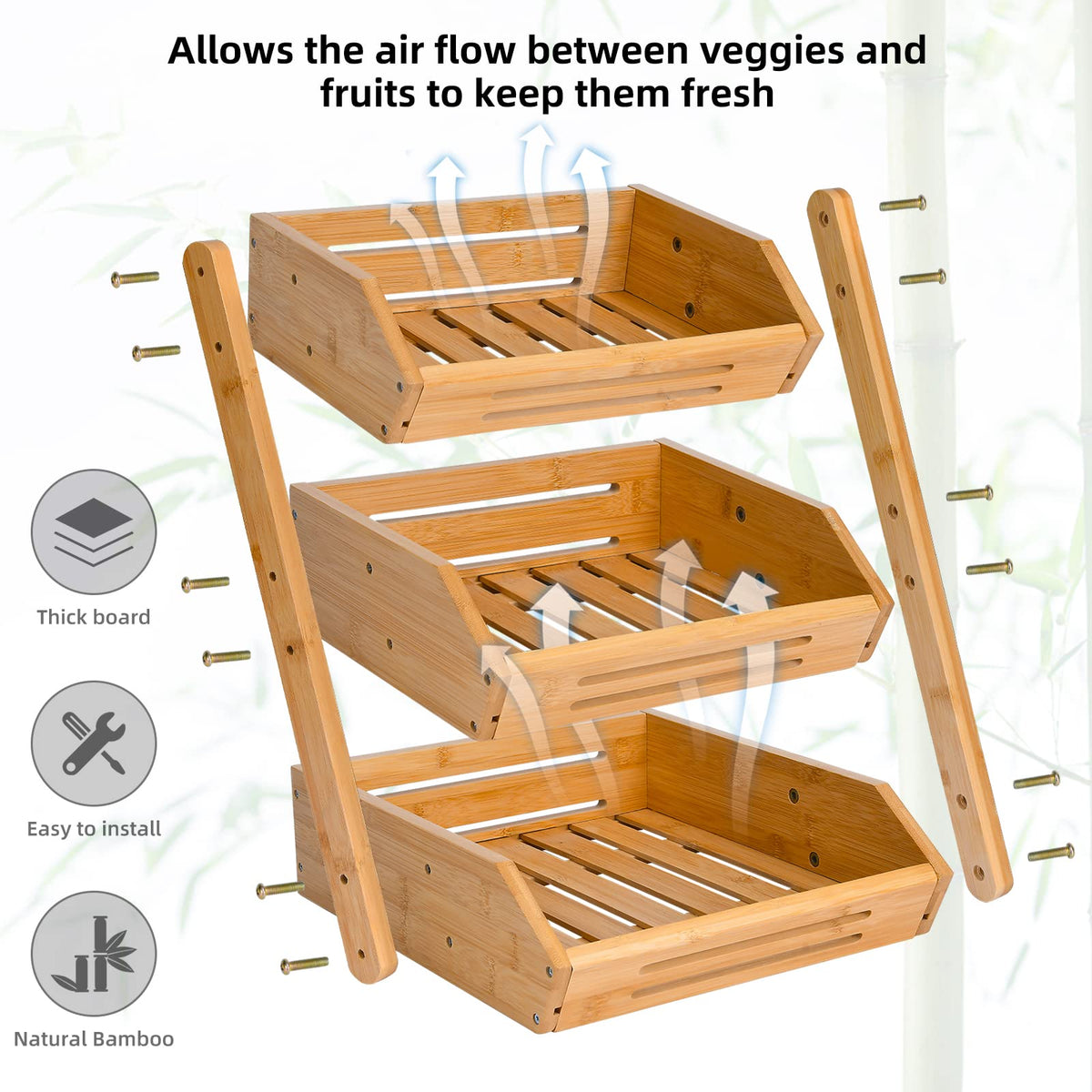 3-Tier Bamboo Fruit Basket T940