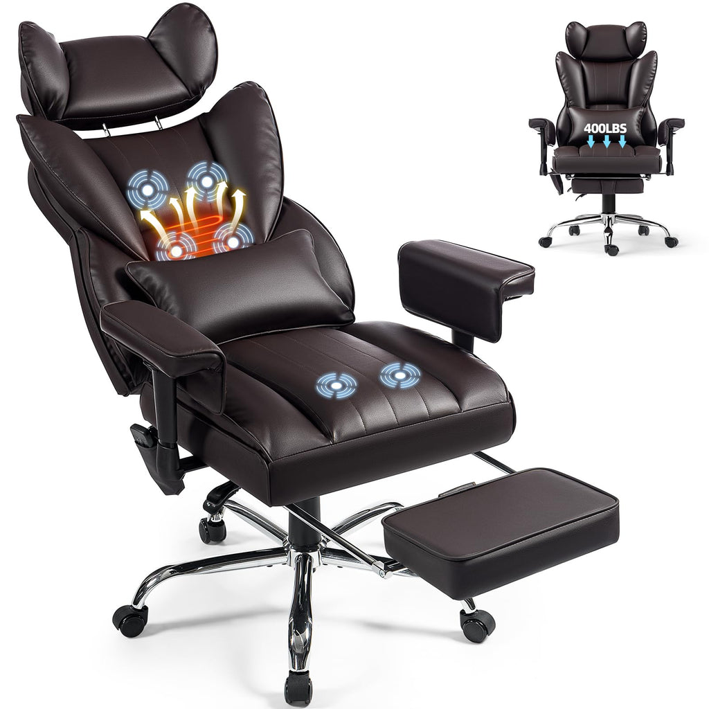 Heated Home Office Chair with Foot Rest E46121