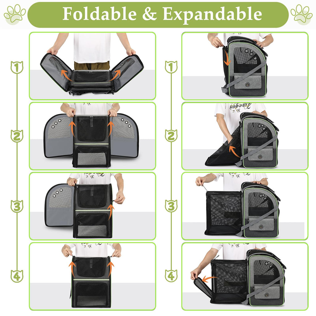 Large Soft Expandable Cat Carrier Backpack J45786