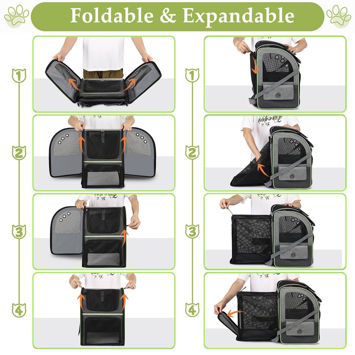 Large Soft Expandable Cat Carrier Backpack J45786