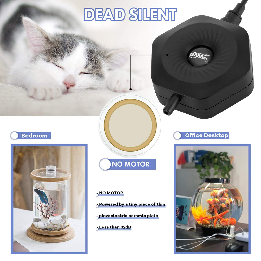 Quiet Mini Aquarium Air Pump with Air Stone Tubing Suction Cup H265