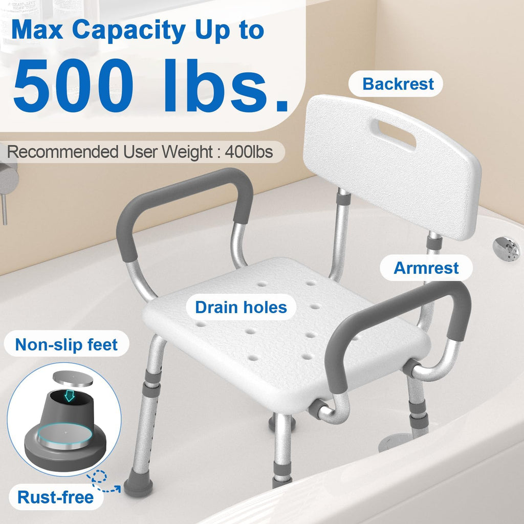 Shower Chair with Padded Armrests and Back I29600