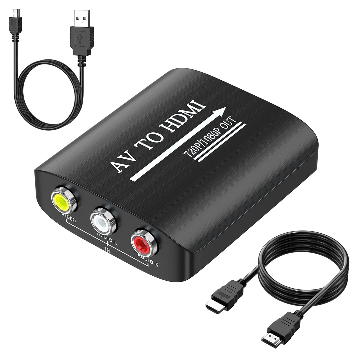 RCA to HDMI AV to HDMI Composite Converter with 3.3ft HDMI Cable F738552