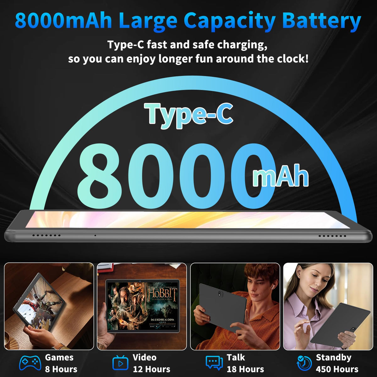 Android 16 Tablet with Keyboard B928034