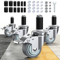 3 Inch Expanding Stem Locking Swivel Casters Set of 4 T7697