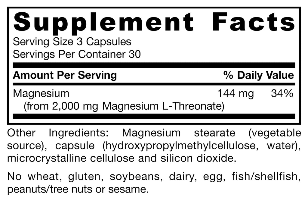 Magnesium L-Threonate 90 Capsules Q88298