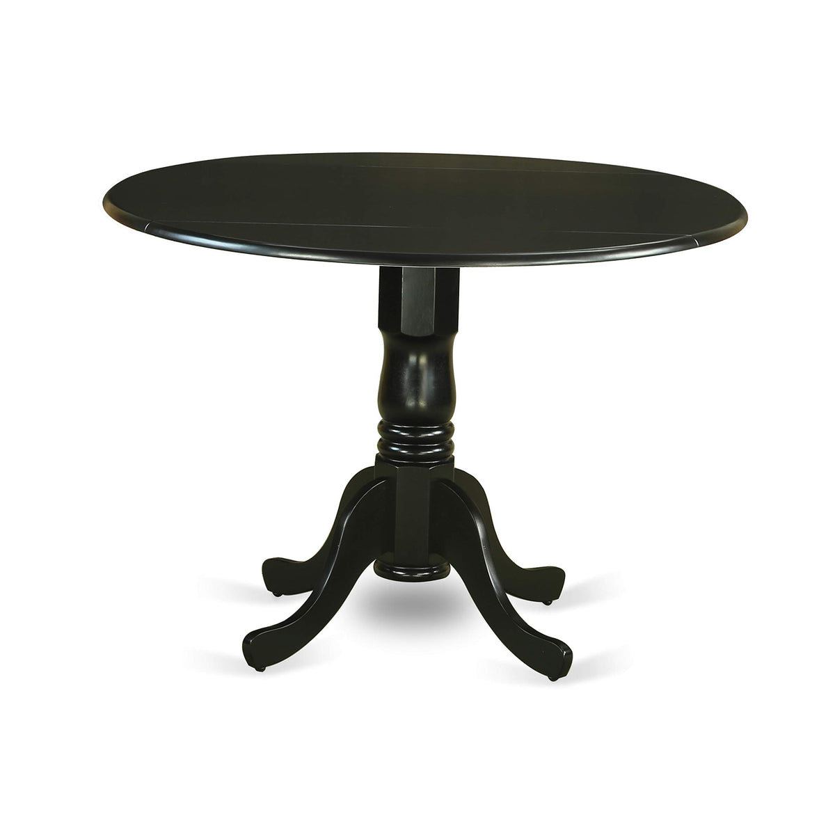 5 Piece Round Dining Table Set with Dropleaf and 4 Faux Leather Chairs L9617