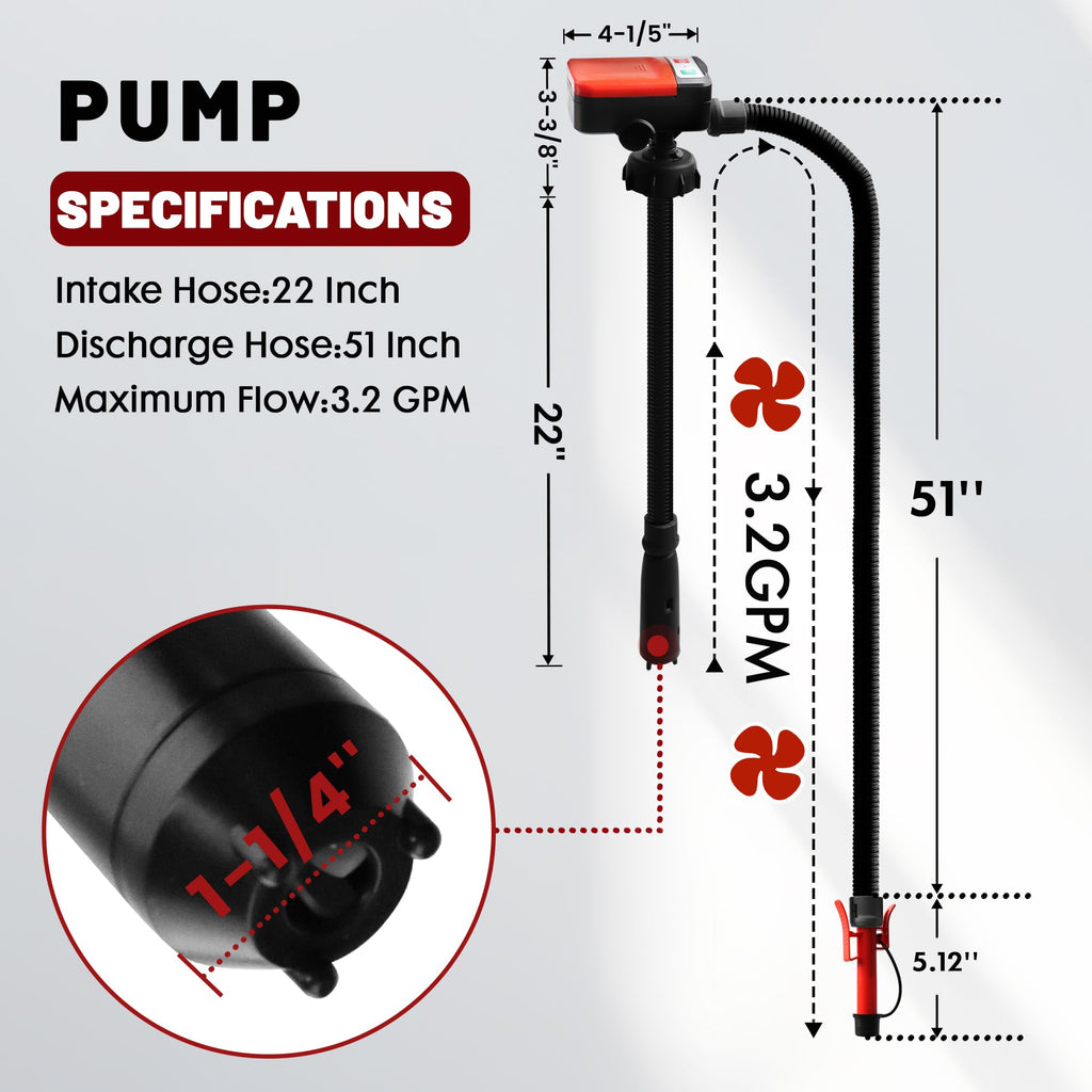 Battery Powered Fuel Transfer Pump with Automatic Stop Nozzle I8812