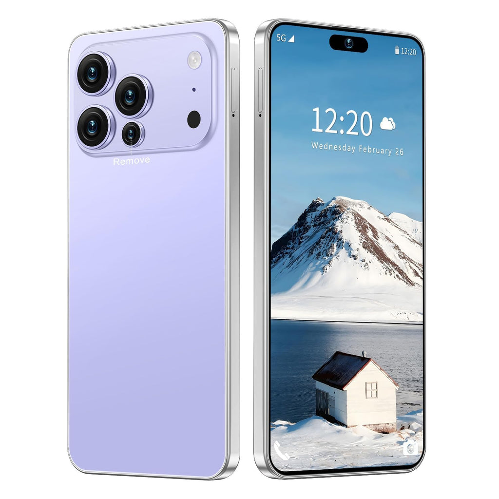 Unlocked Cell Phone 16GB+512GB Smartphone 6.99" HD Screen Android 15 5G 7000mAh (Purple) Y43535