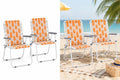 Webbed Foldable Metal Patio Chairs Set of 2 T5693