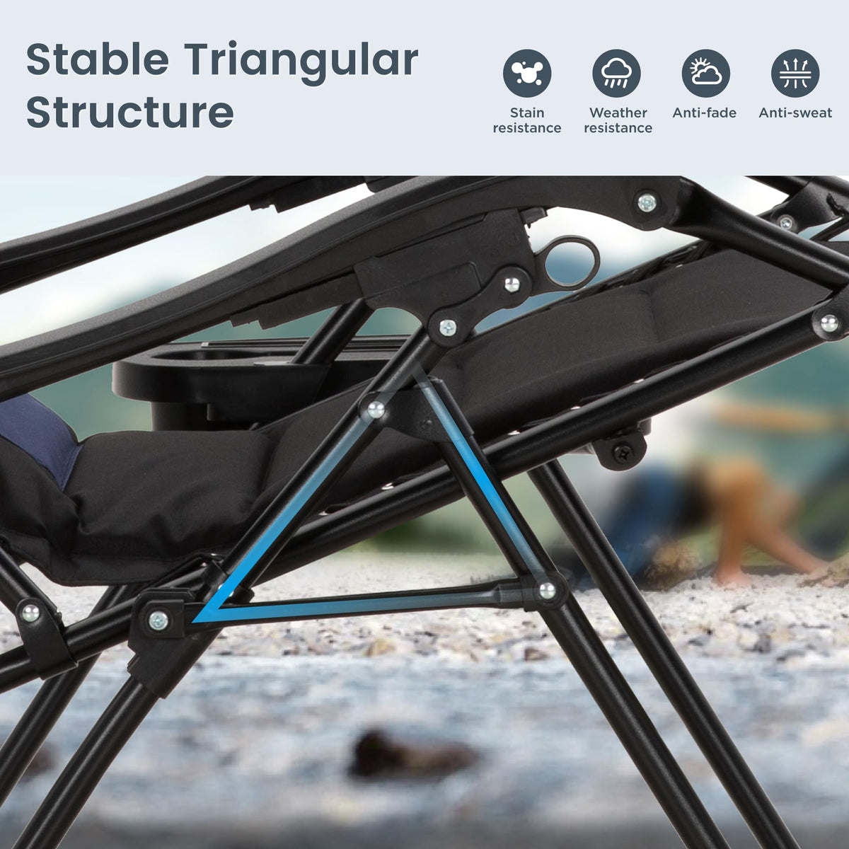 Zero Gravity Chairs Set of 2 Navy U844