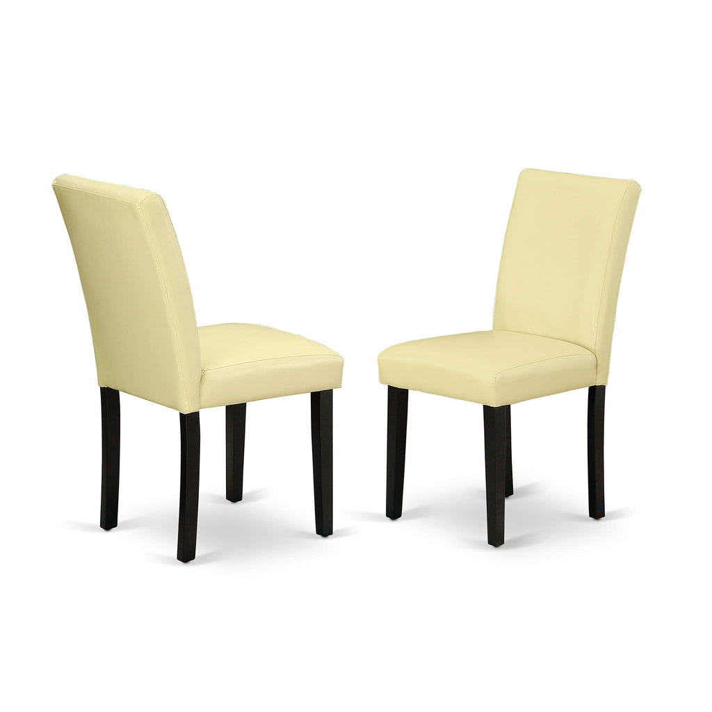 5 Piece Round Dining Table Set with Dropleaf and 4 Faux Leather Chairs L9617