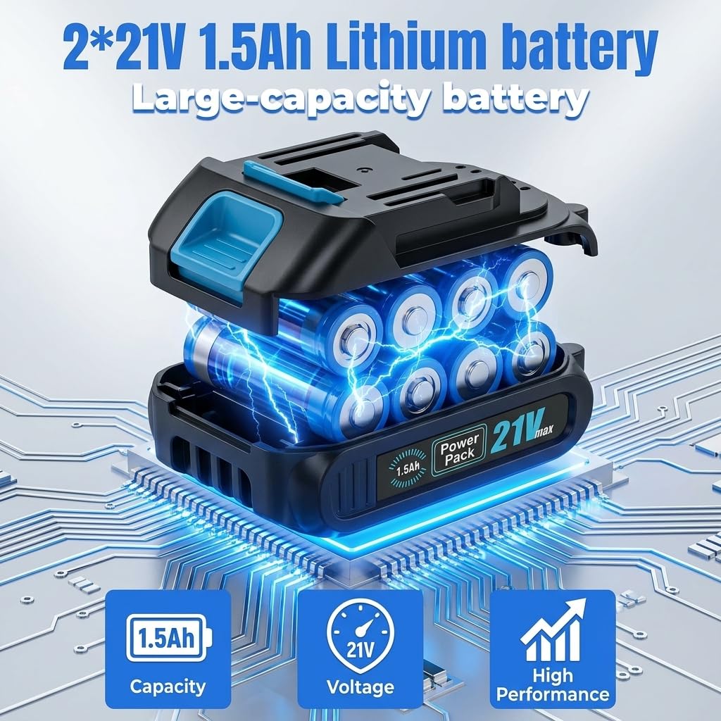 21V Brushless Cordless Drill Driver Kit with 2 Batteries & Charger D231