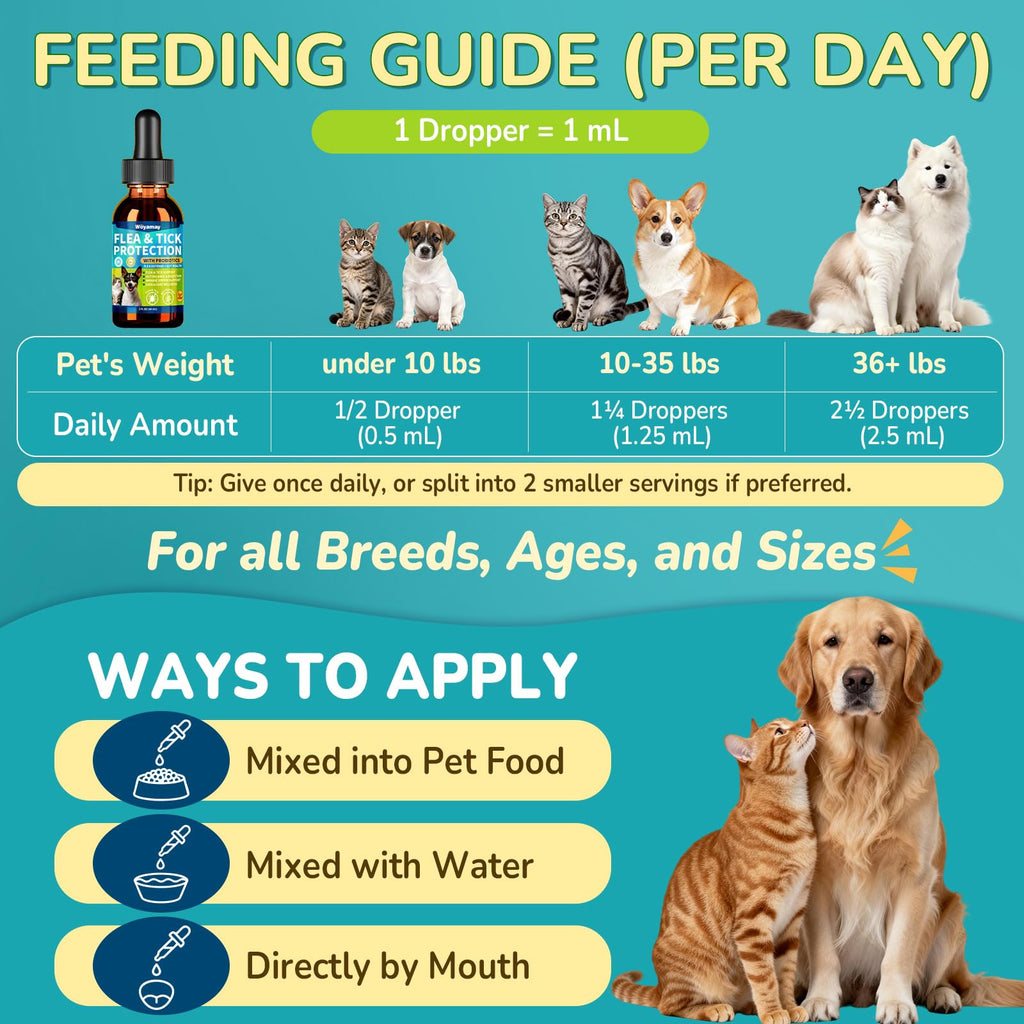 Flea and Tick Prevention Drops with Probiotics T98833