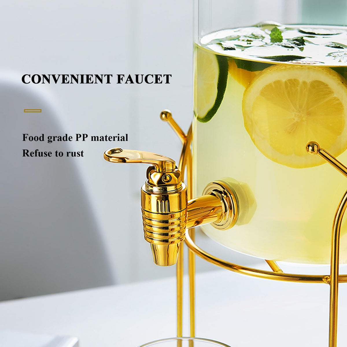 Glass Beverage Dispenser with Stand and Spigot N877