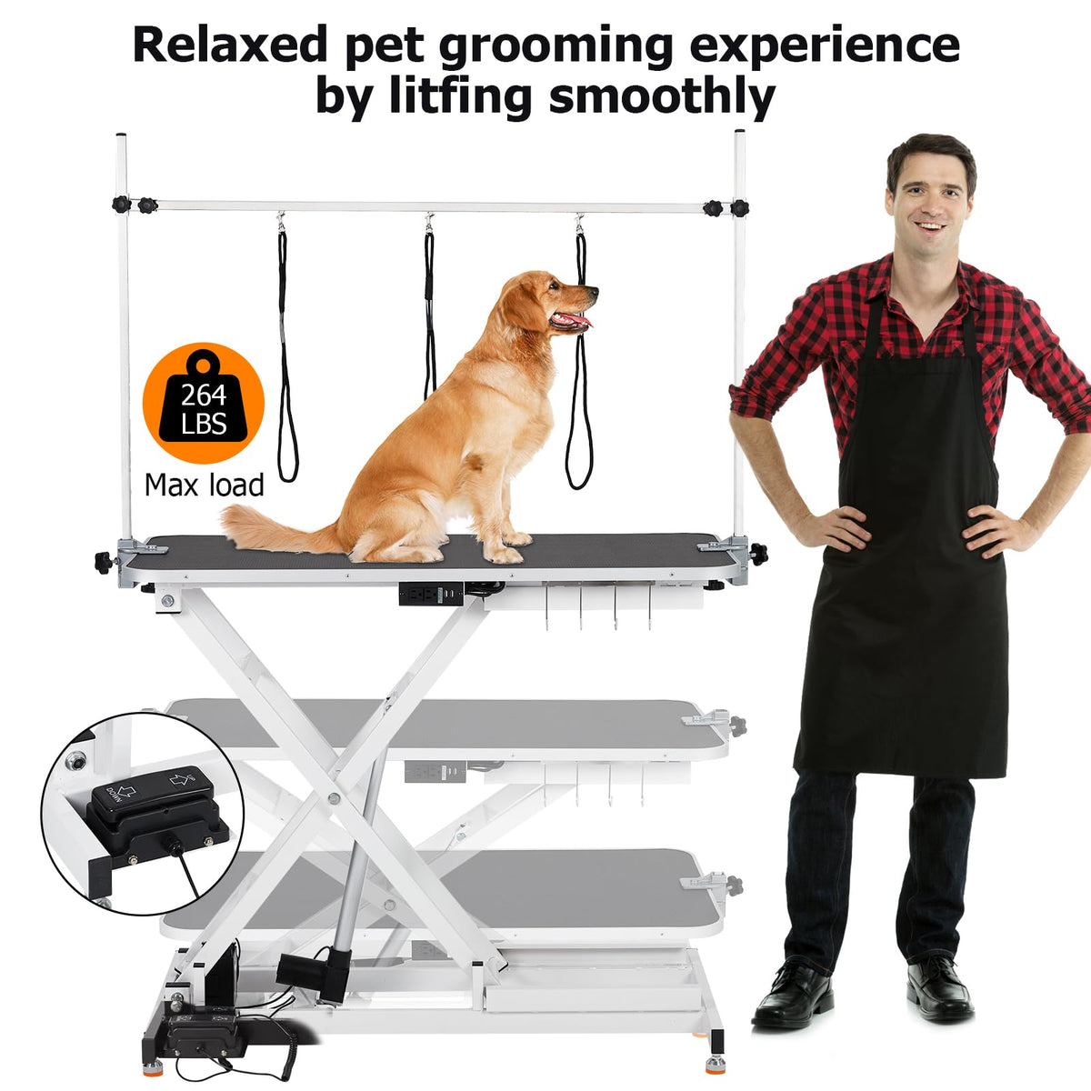 47" Height Adjustable Electric Pet Grooming Table W976