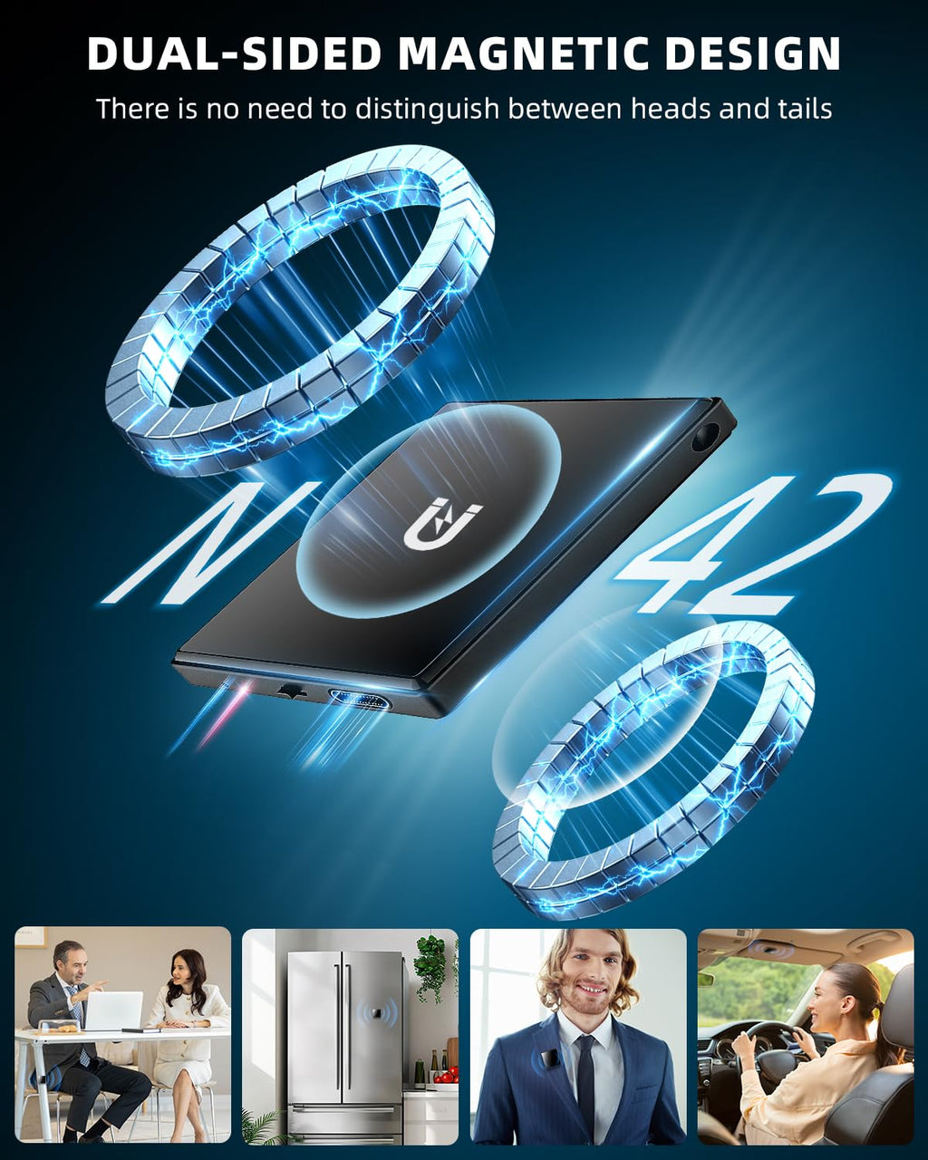 Mini Magnetic Voice Recorder, 128GB Recording Device with Playback L6728