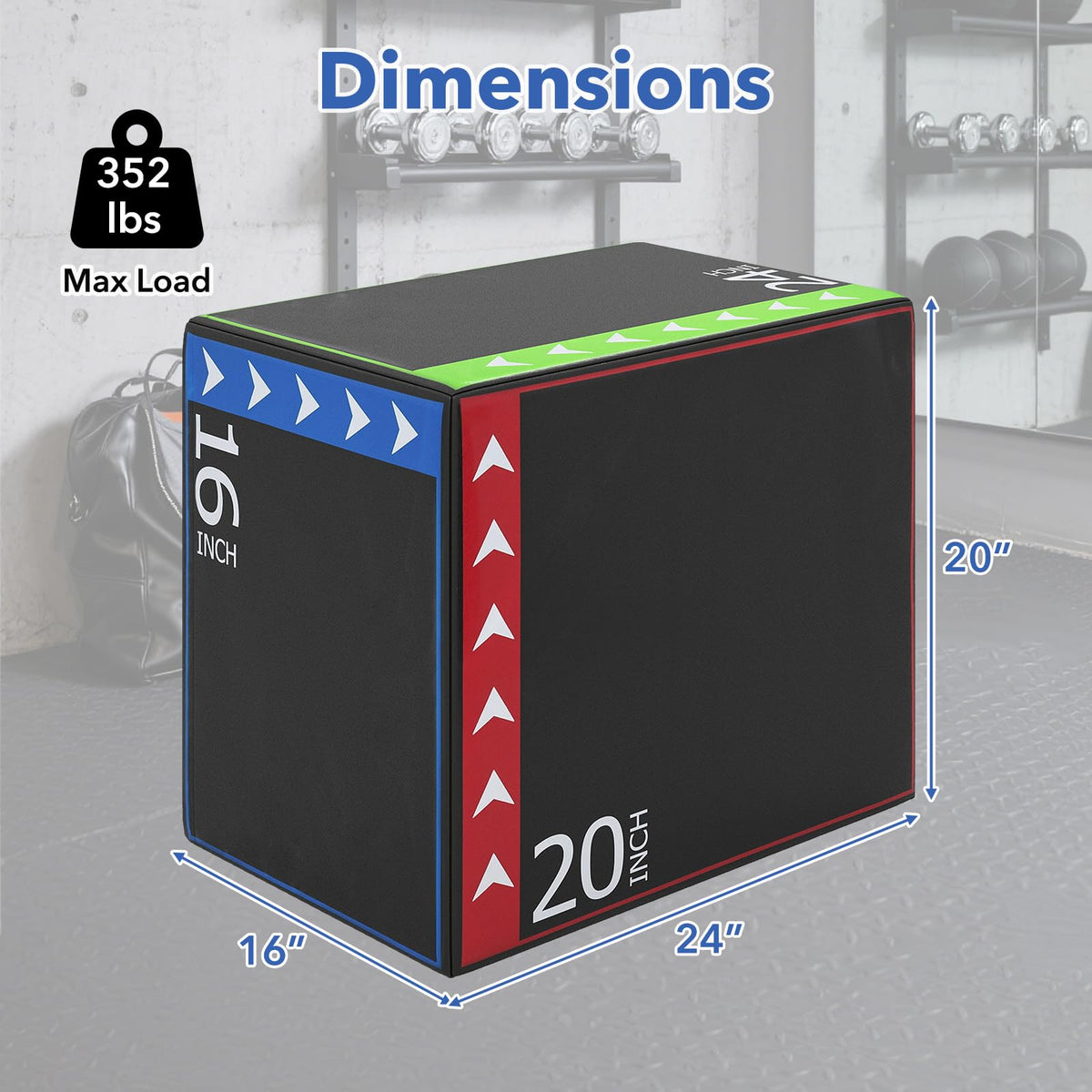 3 in 1 Plyometric Jump Box with Non-Slip PU Cover D45918