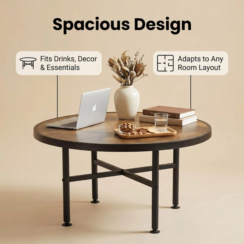 Round Wood Coffee Table K526