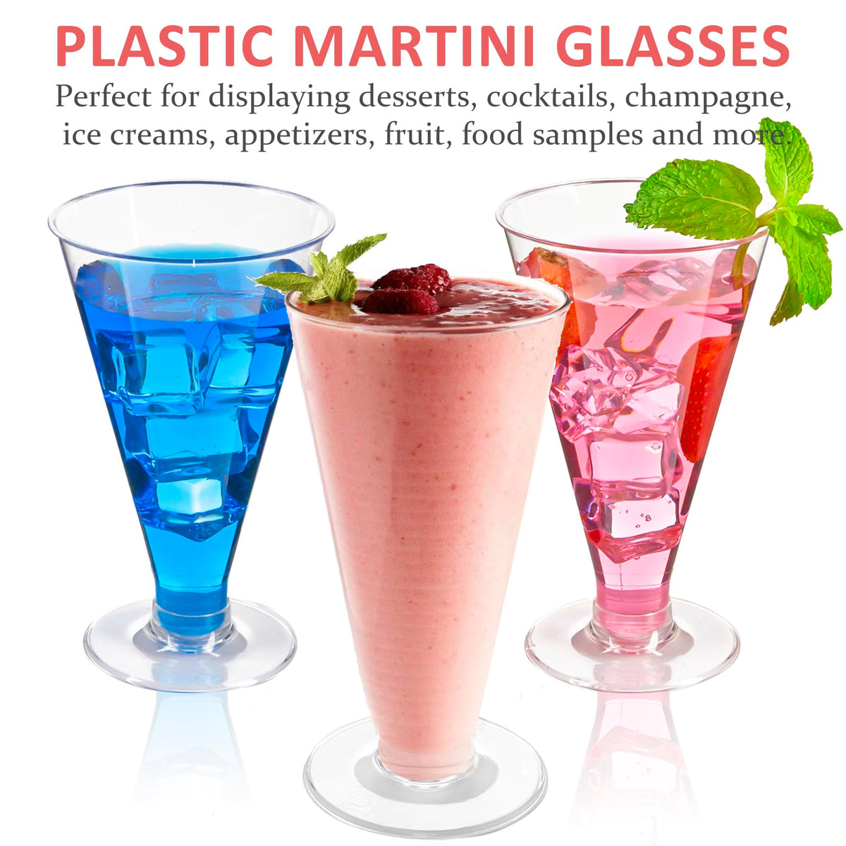 40 PCS 6 oz Plastic Martini Glasses Z126390