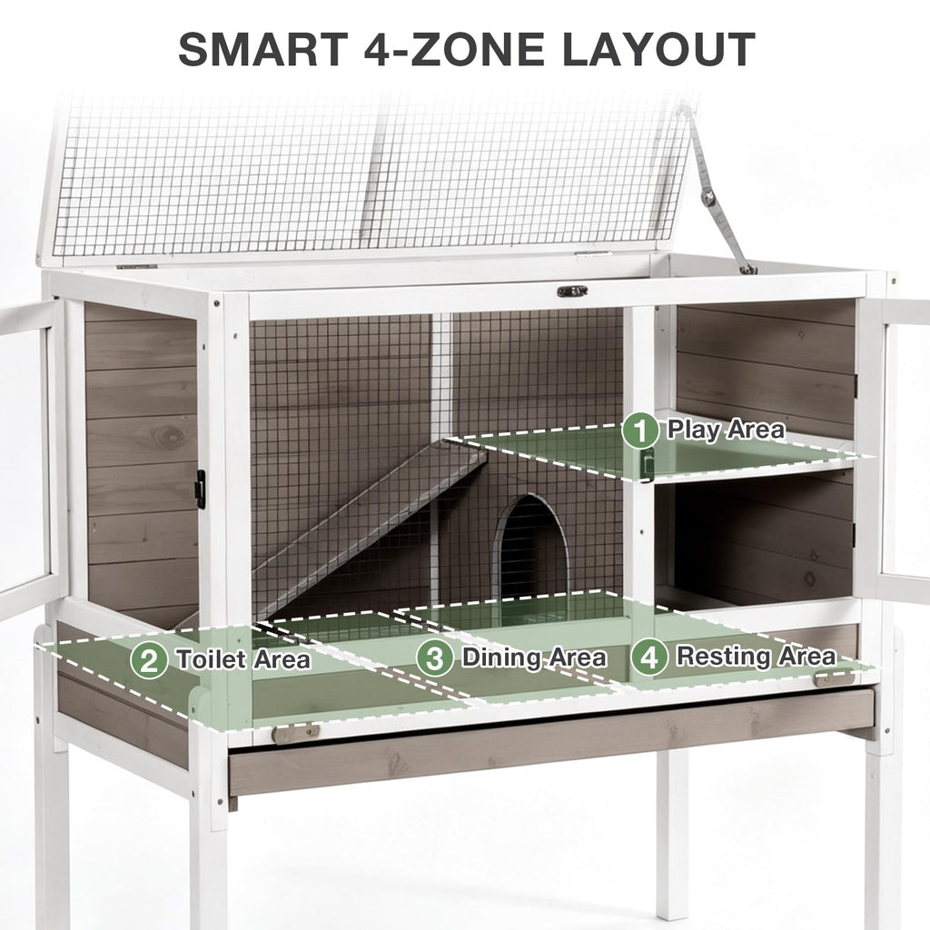 Wooden Two-Story Small Animals Cage with Pull Out Tray N38323