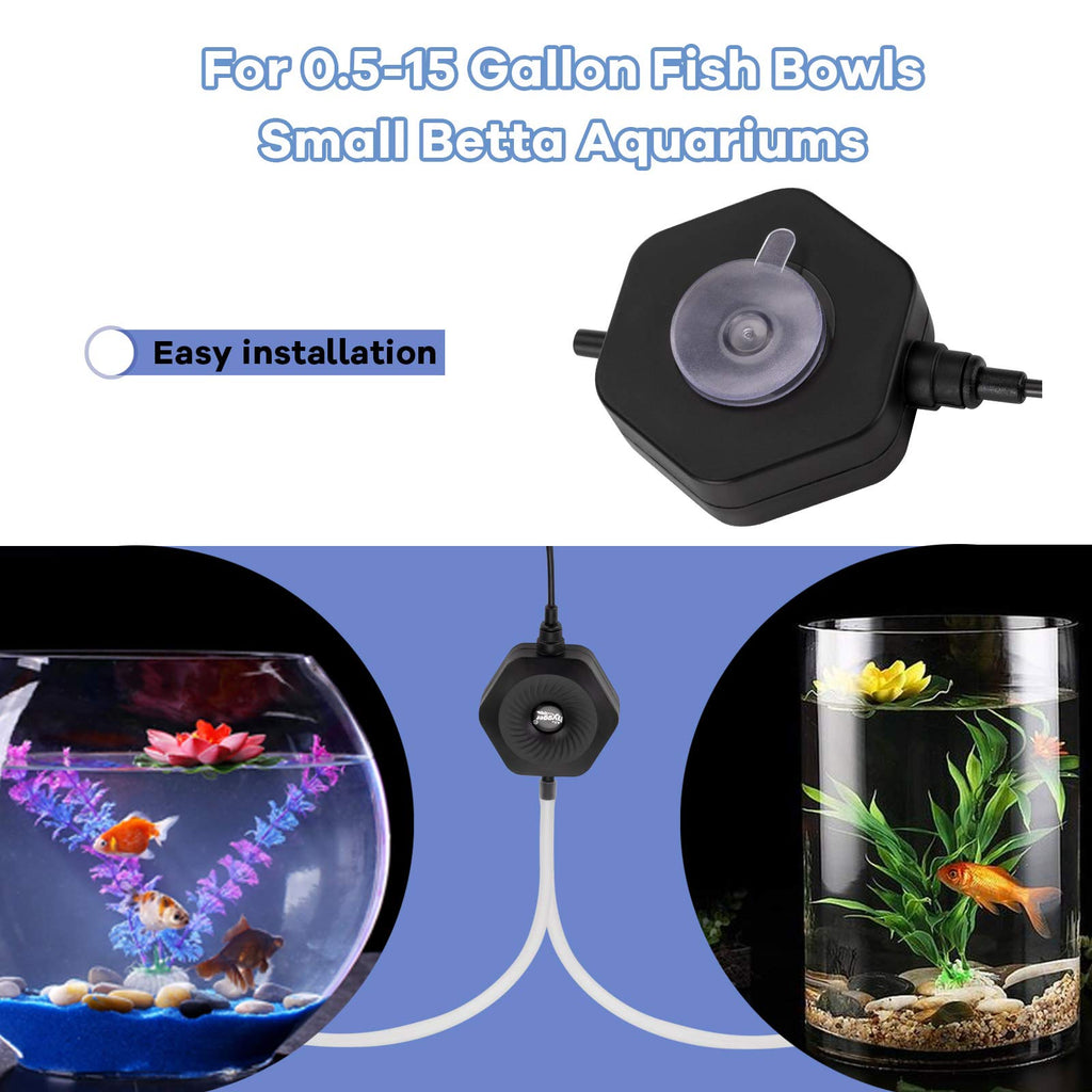 Quiet Mini Aquarium Air Pump with Air Stone Tubing Suction Cup H265