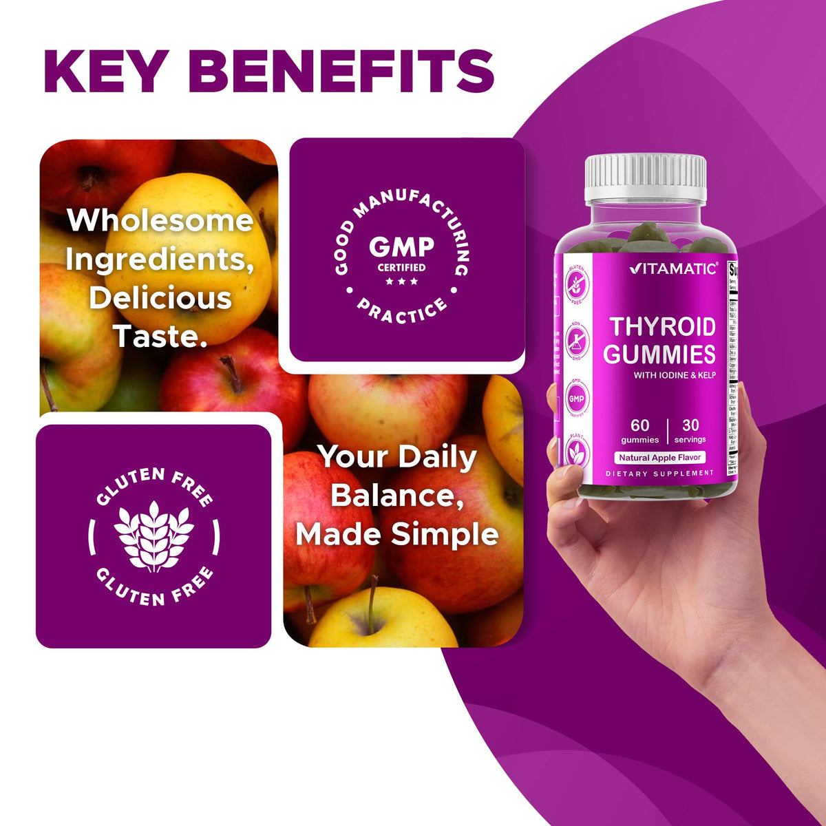 Thyroid Gummies with Iodine & Kelp, 60 Gummies O891