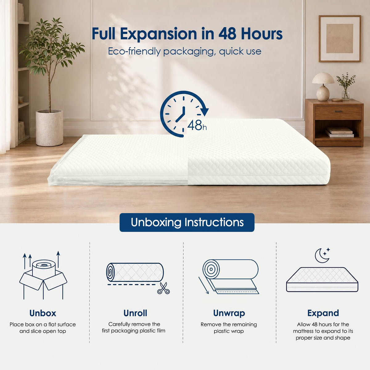 Crib Mattress, Dual Sided Memory Foam Toddler Bed Mattress I85504