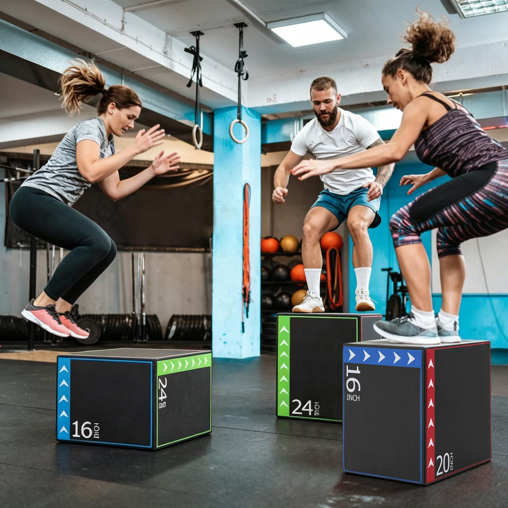 3 in 1 Plyometric Jump Box with Non-Slip PU Cover D45918