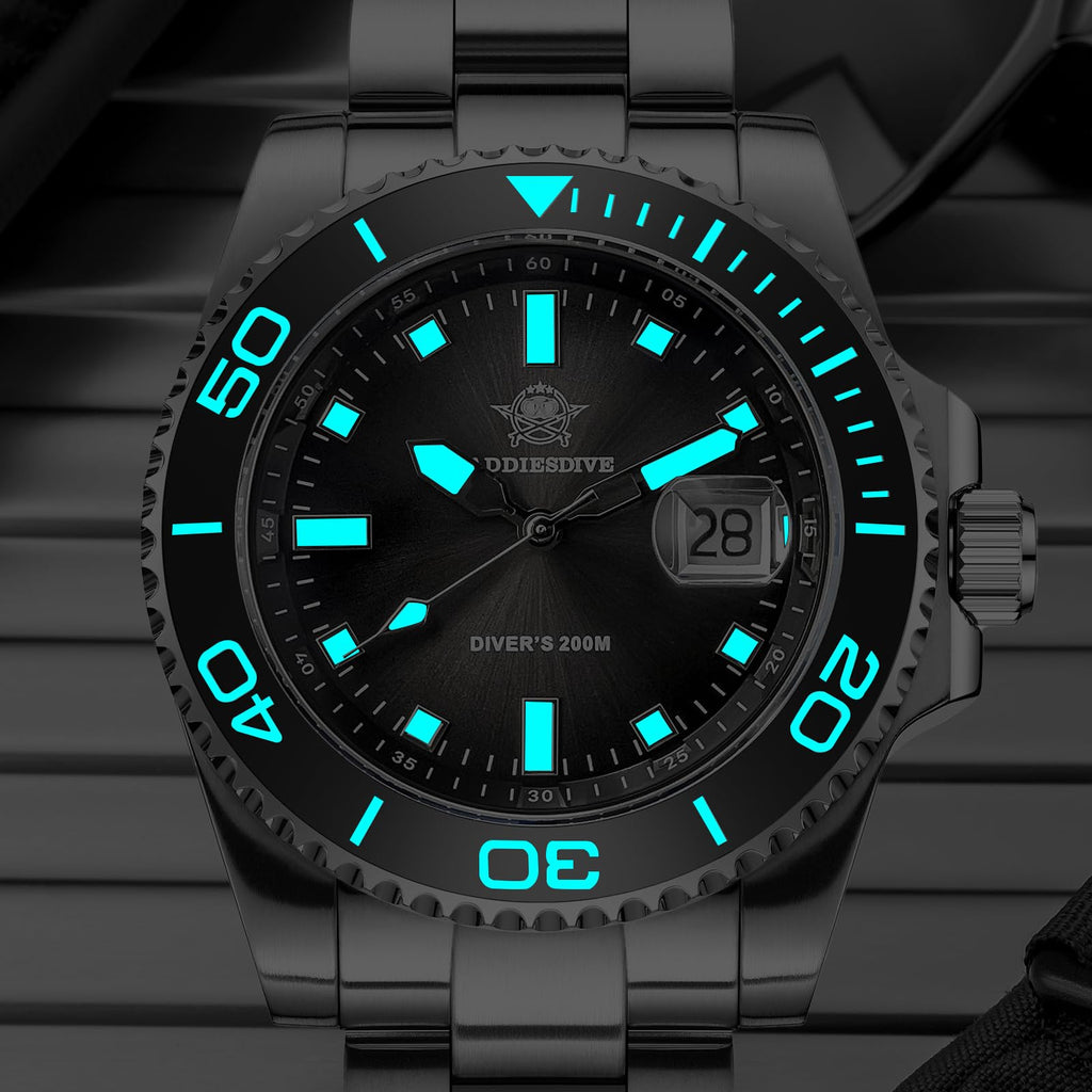41 MM Mens Dive Watch Quartz Movement 200 M Waterproof Luminous Analog Gradient Dial G109368