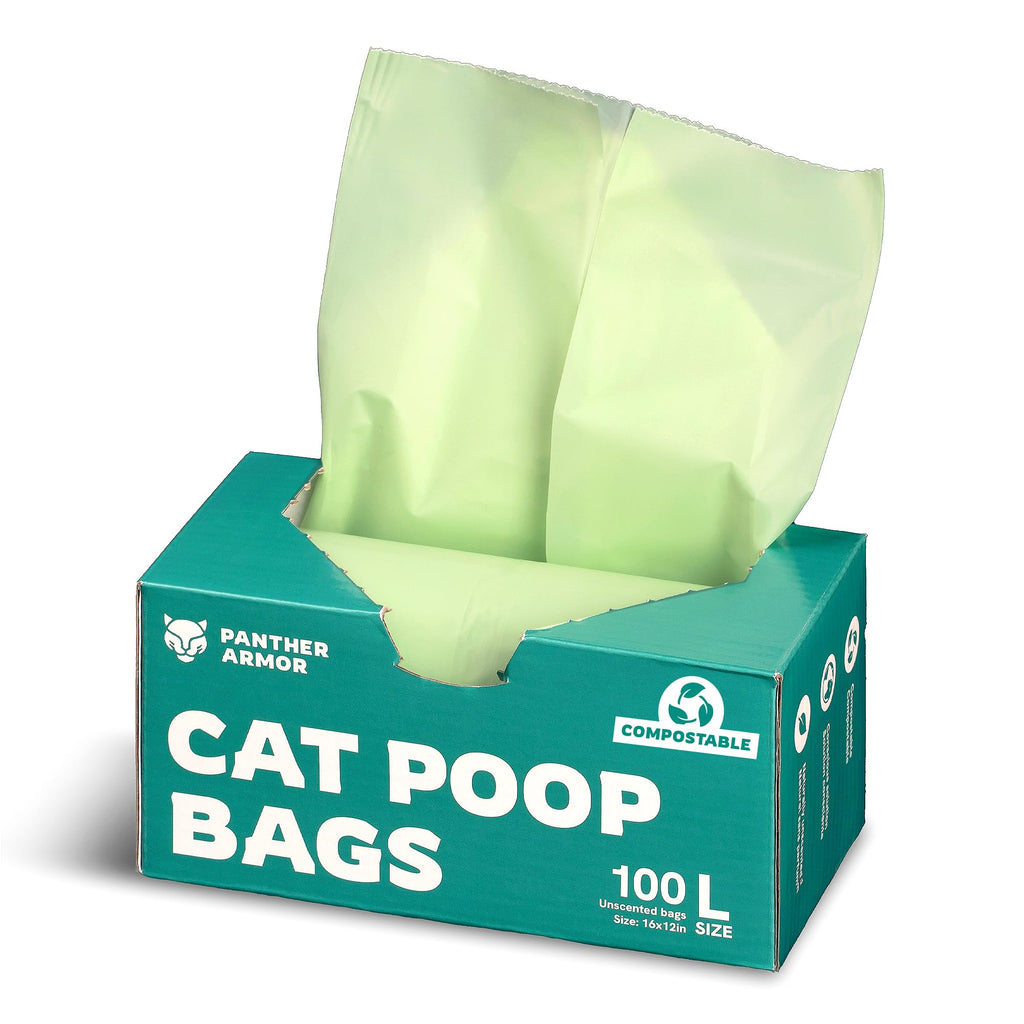 100 Large Compostable Unscented Cat Litter Bags Z8553