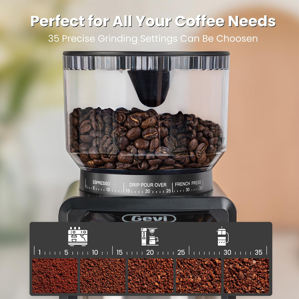 Black Burr Grinder 35 Settings T858