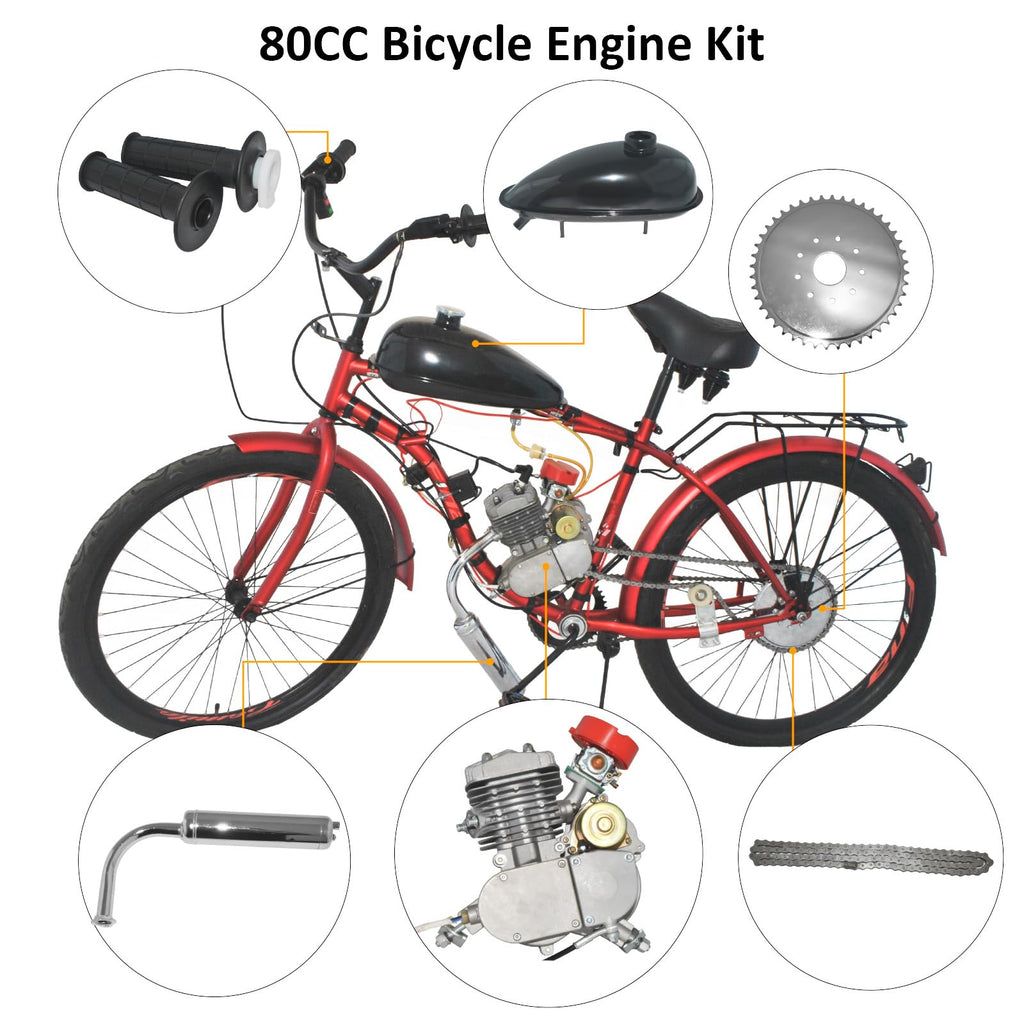 80cc 2-Stroke Air-Cooled Bicycle Engine Kit Q480417