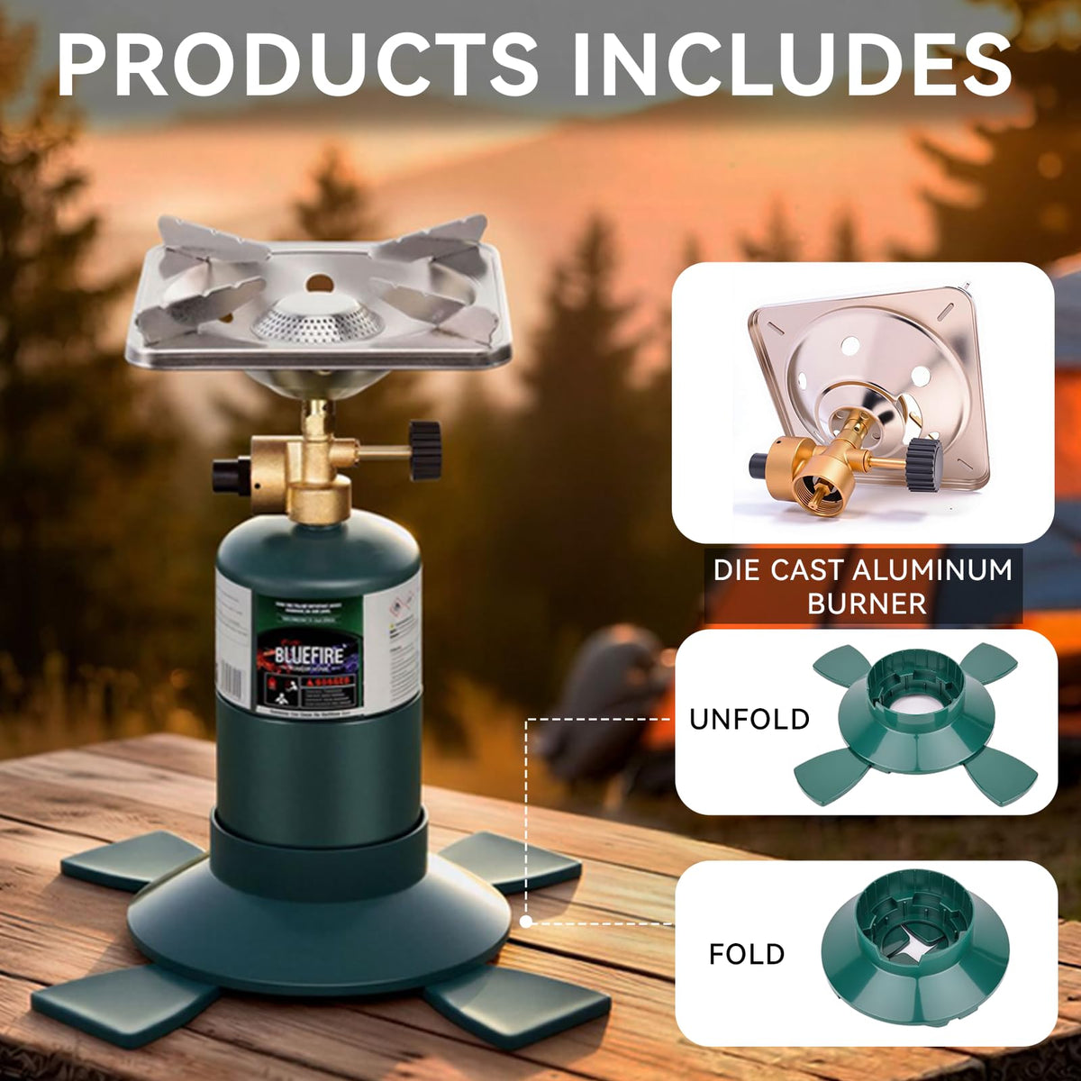 Portable 10000BTU Single Burner Propane Camping Stove V475635