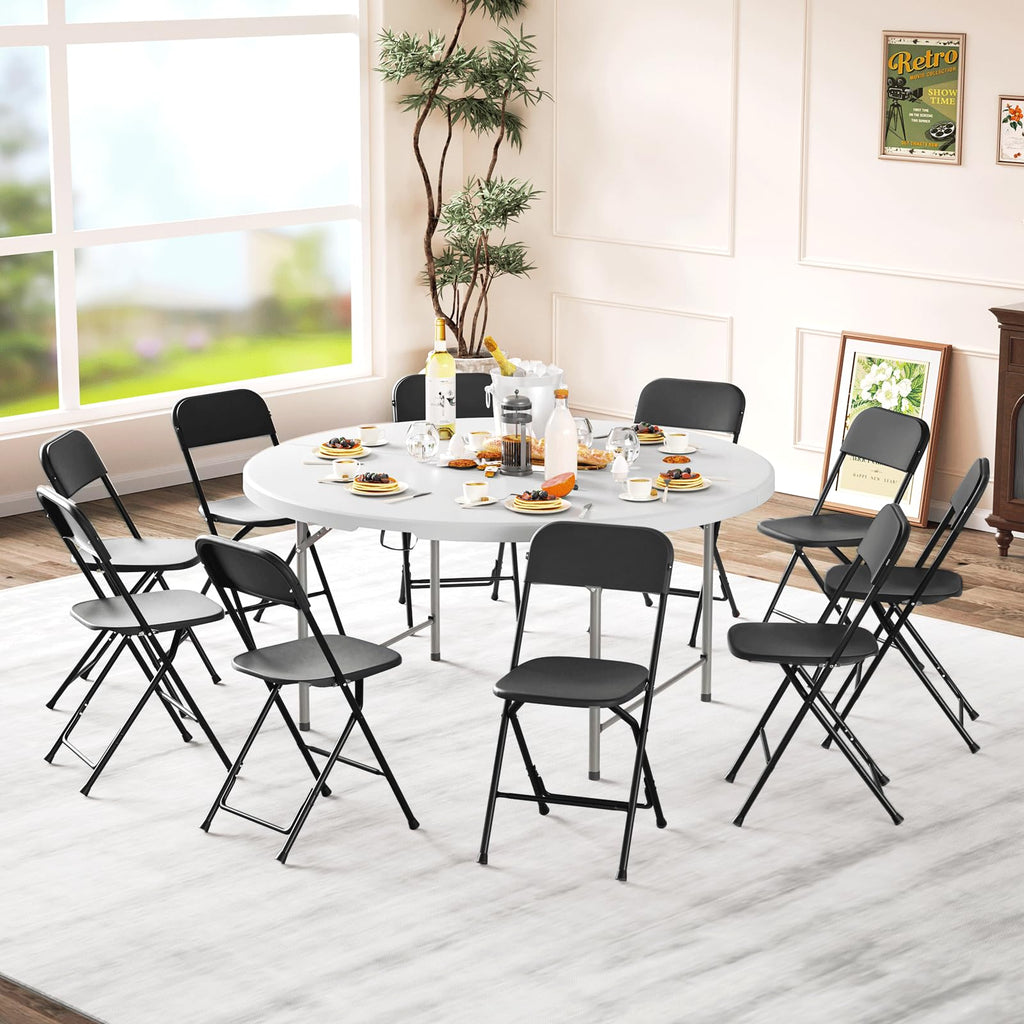 Black Plastic Folding Chairs 10 Pack I49705