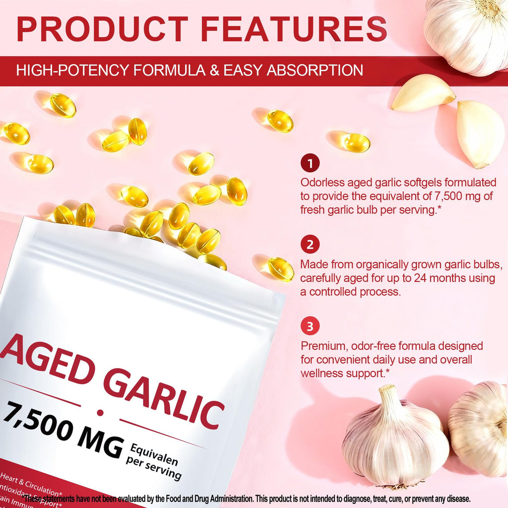 2 Years Aged Garlic Extract Capsules 300 Count Gluten-Free E3954
