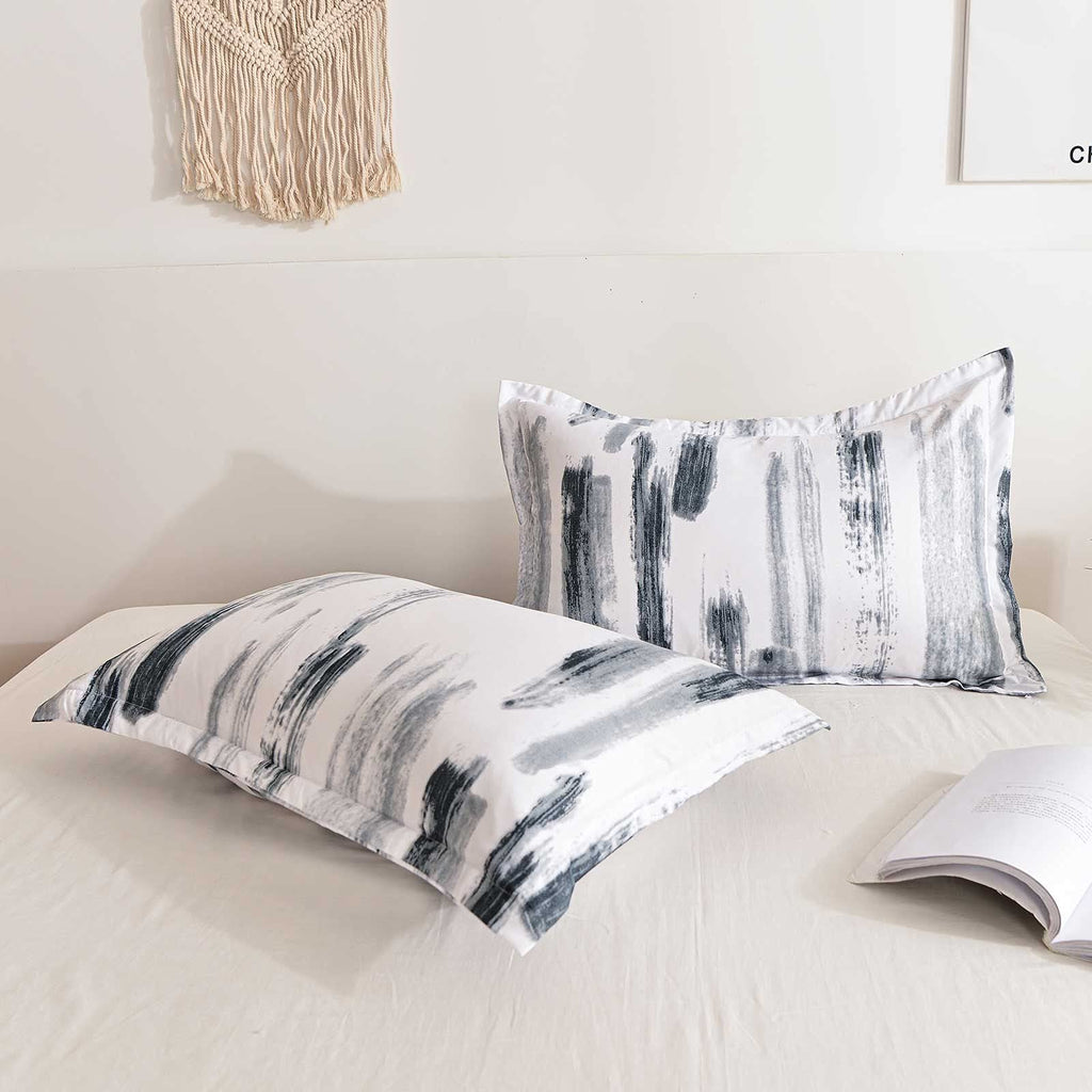 King 3pc Grey White Reversible Microfiber Comforter Set L95843