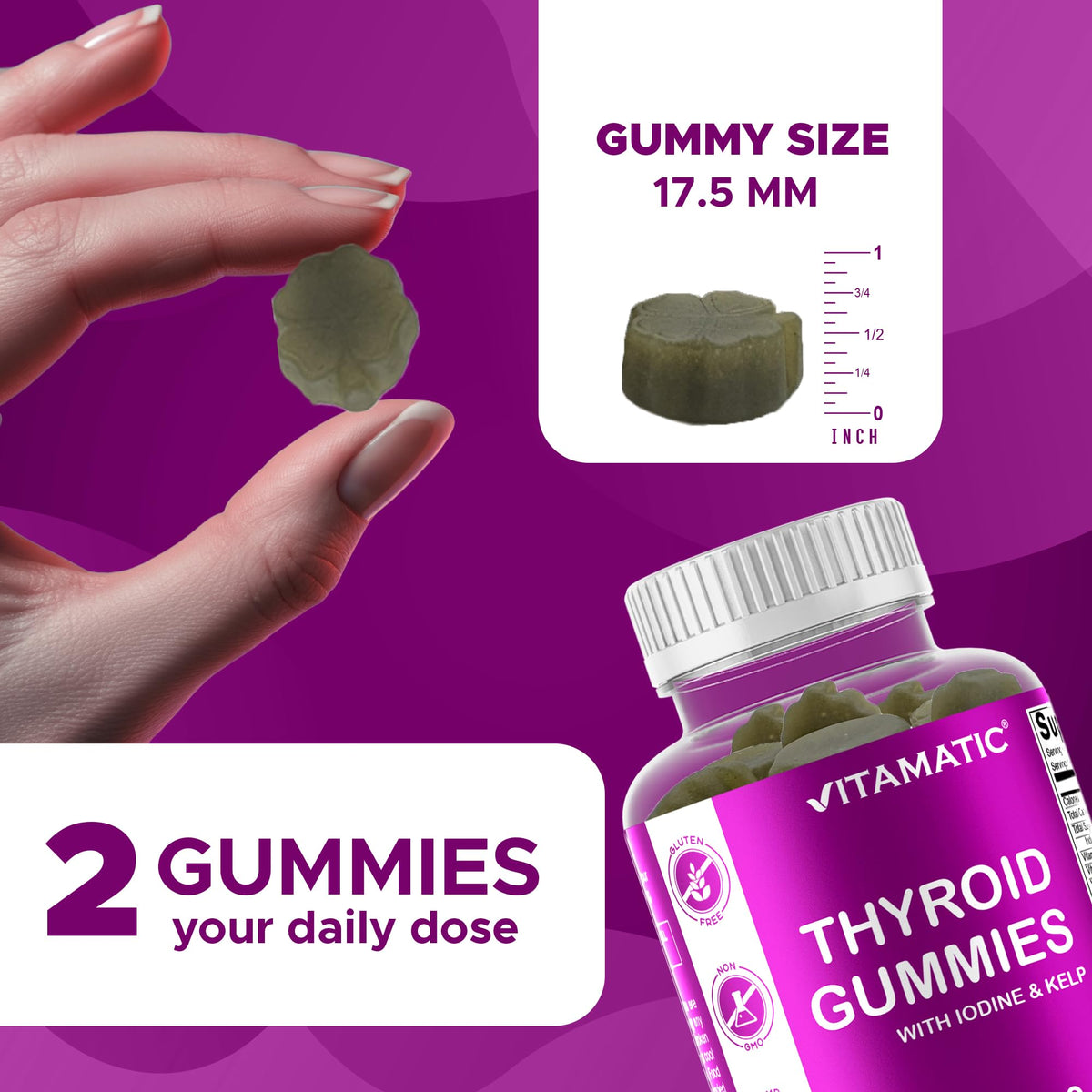 Thyroid Gummies with Iodine & Kelp, 60 Gummies O891