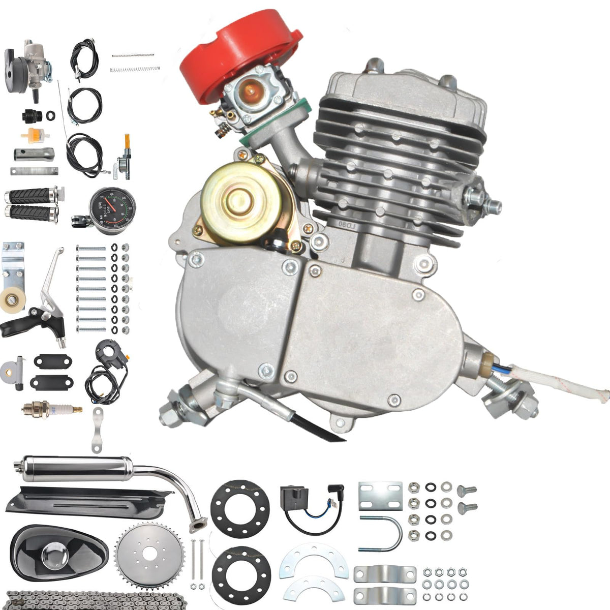 80cc 2-Stroke Air-Cooled Bicycle Engine Kit Q480417