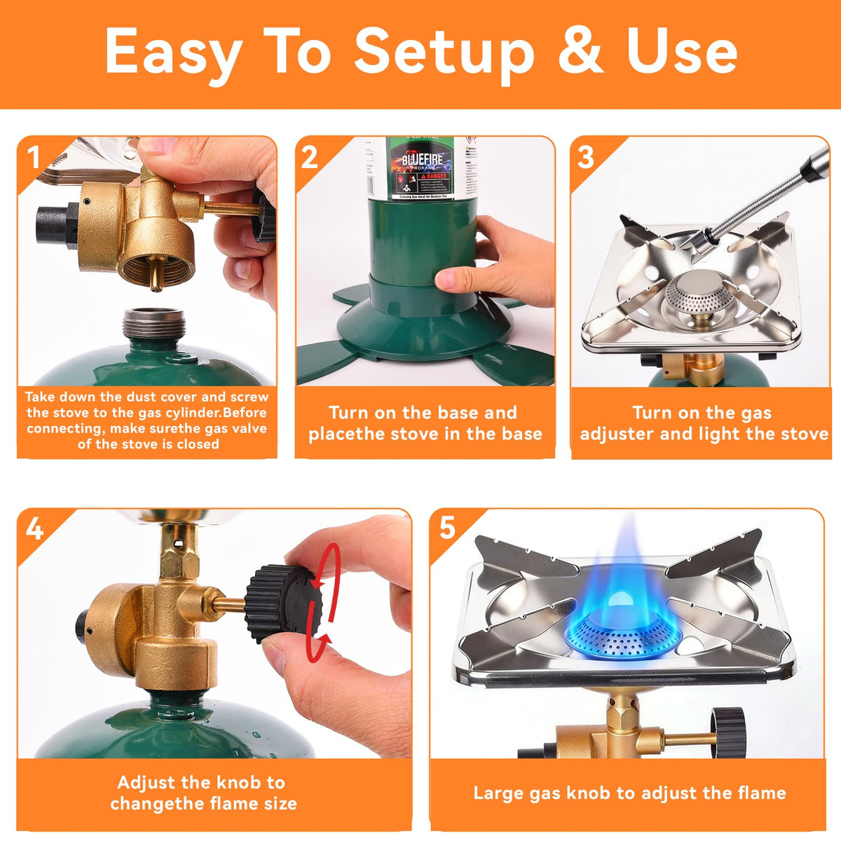 Portable 10000BTU Single Burner Propane Camping Stove V475635